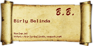 Birly Belinda névjegykártya